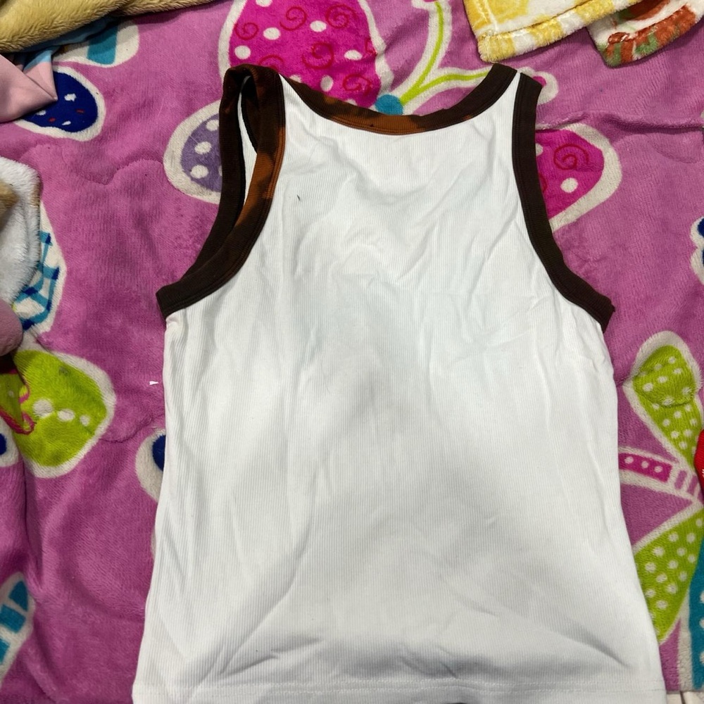 White and Brown Women's Tank Top